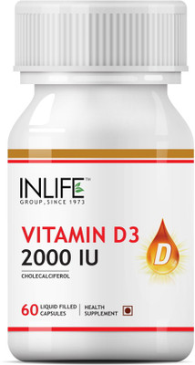 

Inlife Vitamin D3 Cholecalciferol Supplement for Men Women 2000 IU - Liquid Filled Capsules(60 No)