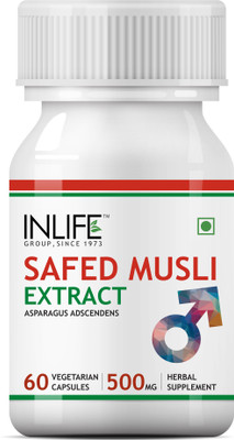

Inlife Safed Musli Extract, 500mg (60 Vegetarian Capsules)(60 No)
