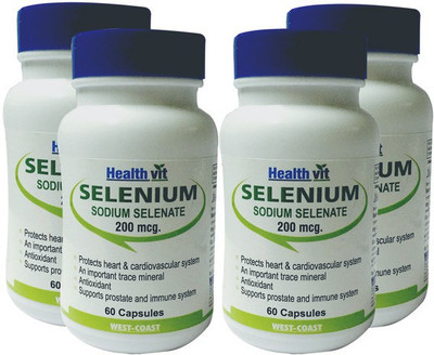 

HealthVit Selenium Sodium Selenate 200 mcg (Pack of 4)(60 No)