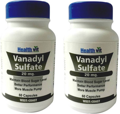 

HealthVit Vanadyl sulfate 20mg 60 Capsules (Pack of 4)(60 No)