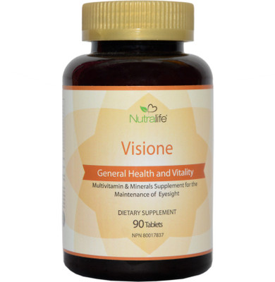 

Nutralife Visione Eye health Supplement - Lutein + lycopene + Beta-carotene + Zinc + Biotin + Selenium, Multivitamins & Minerals, 90 TABLETS - IMPORTED FROM CANADA(90 No)