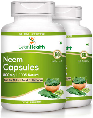 

LeanHealth Neem Capsules 800Mg 60 Veg Capsules 100% Natural (Pack of 2)(120 No)
