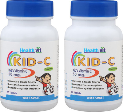 

HealthVit KID-C Kid’s Vitamin-C Chewable 60 Tablets (Pack Of 2)(60 No)