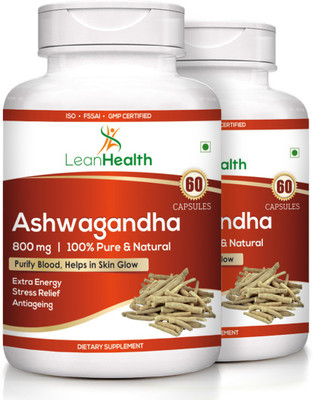 

LeanHealth Ashwagandha - 60 Capsules - (Pack of 2)(120 No)