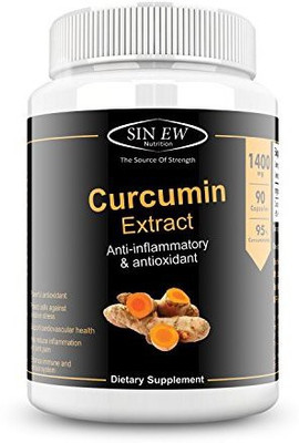

Sinew Nutrition Organic Turmeric Curcumin Extract 90 Count (1400 mg/serve), 95% Curcuminoids(90 No)