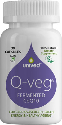 

Unived Unived Q-veg, Natural CoQ10 (Coenzyme Q10) w/ Piperine, 206mg, 30 Veg Caps(24 g)