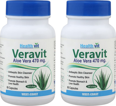 

HealthVit Veravit Aloe Vera 470 mg 60 Capsules (Pack of 2)(60 No)