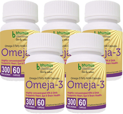 

Bhumija Lifesciences Omega3 Fatty Acids (Omeja3) Capsules 60's(5 No)