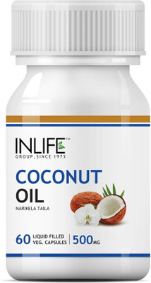 

Inlife Coconut Oil Supplement 500 mg - Vegetarian Capsules(60 No)