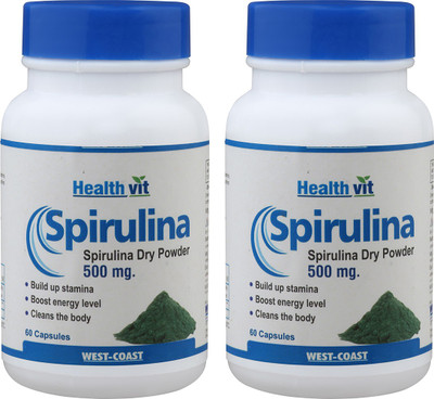 

HealthVit Spirulina Dry Powder 500 mg (Pack of 2)(60 No)