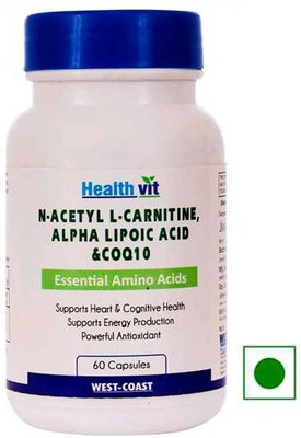 

HealthVit N-Acetyl L-Carnitine Alpha Lipoic Acid & Coq10(60 No)