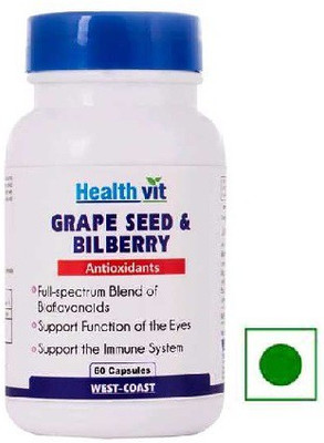 

HealthVit Grape Seed Extract + Bilberry Extract 60 Capsules(60 No)