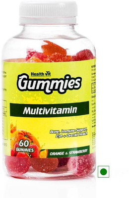 

HealthVit Gummies Multivitamin Orange & Strawberry Flavour 60 Gummies(60 No)