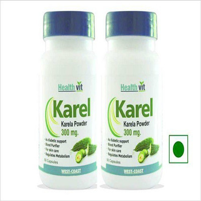 

HealthVit KAREL Karela Powder 300 mg 60 Capsules (Pack Of 2)(60 No)