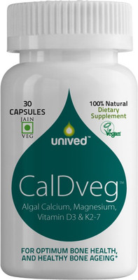 

Unived Unived CalDveg, Algal Calcium, Magnesium, Vitamin D3 & K2-7, Complete Bone Health, 15 servings, 30 Capsules(46 g)