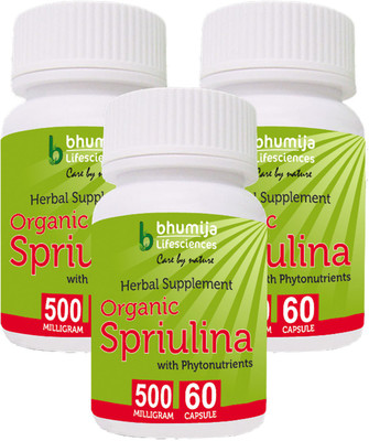 

Bhumija Lifesciences Organic Spirulina Capsules 60's(3 No)