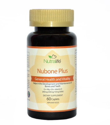 

Nutralife NuBone Plus Calcium Magnesium Zinc with Vitamin D3, 200mg/200mg/10mg/200 IU, Gluten Free and Vegetarian for Healthy Bones and Teeth-IMPORTED FROM CANADA(60 No)