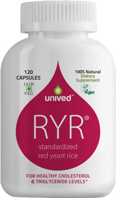 

Unived Unived RYR, Red Yeast Rice, Cholesterol Management, 1200mg, 120 Veg Caps(116 g)