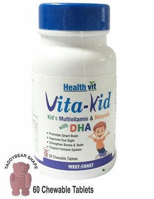 

HealthVit VITA-KID Kid’s Multivitamin with DHA & Minerals 60 Chewable Tablets(60 No)