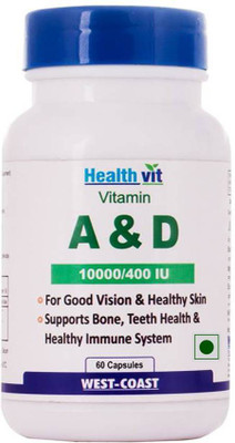 

HealthVit Vitamin A & D 10000/400 IU (60 Capsules)(60 No)