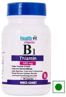 

HealthVit Vitamin B1 Thiamin 100mg 60 Capsules(60 No)