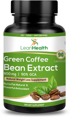 

LeanHealth Green Coffee Beans Extract (50% CGA) 90 Capsules (Pack of 1)(90 No)