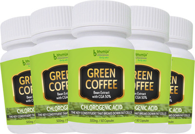

Bhumija Lifesciences Green Coffee Capsules 60's (Five Pack)(5 No)