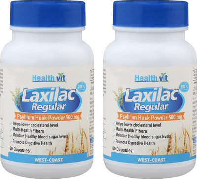 

HealthVit Laxilac Regular (Psyllium Husk Powder)Pack of 2(60 No)