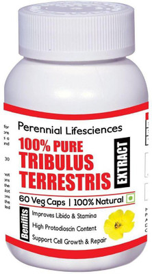 

Perennial Lifesciences 100% PURE AND NATURAL TRIBULUS TERRESTRIS EXTRACT 800 mg 60 VEG CAPSULES(60 No)