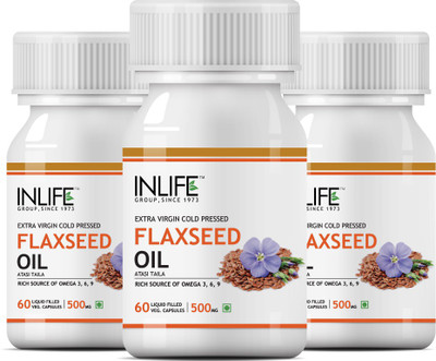 

Inlife Flaxseed Oil – Omega 3,6,9 Vegetarian Capsules (3-Pack)(500 mg)
