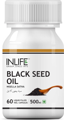 

Inlife Black Seed Oil, Extra Virgin Cold Pressed, 500 mg - Vegetarian Capsules(60 No)
