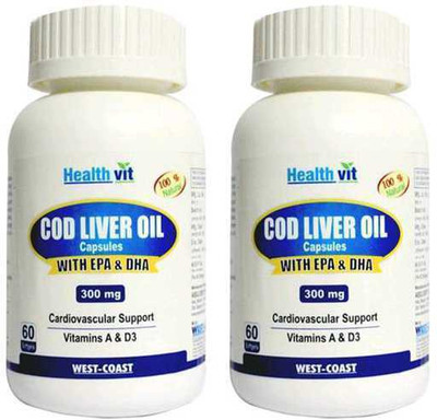 

HealthVit Cod Liver Oil 300 mg (Pack of 2)(60 No)