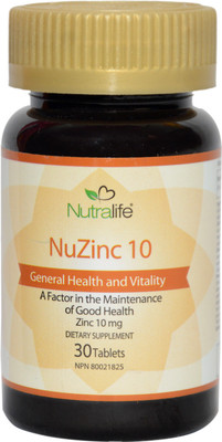 

Nutralife Nu zinc 10,Best for Acne & Boost Immune Support -IMPORTED FROM CANADA(30 No)