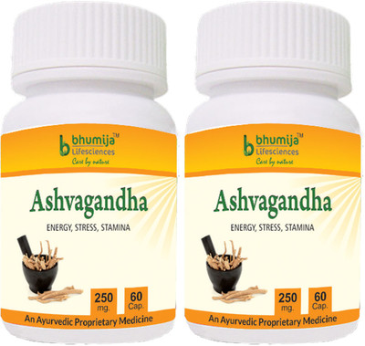 

Bhumija Lifesciences Ashvagandha Capsules 60's - (Pack of Two)(2 No)