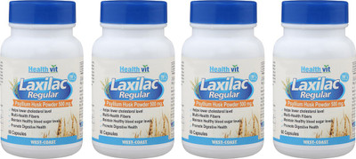 

HealthVit Laxilac Regular Psyllium Husk Powder 60 Capsules (Pack of 4)(60 No)