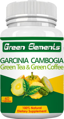 Green Elements Garcinia Cambogia with Green Tea & Green Coffee, 800mg - 60 Capsules(60 No)