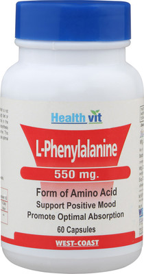 

HealthVit Healthvit L-Phenylalanine 550mg. 60 Capsules(550 mg)