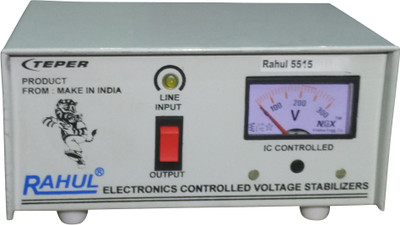 

Rahul 5515 c 415 VA 140 Volt Automatic Voltage Stabilizer Auto Matic Stabilizer(White)
