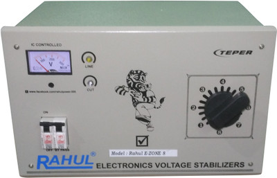 

RAHUL E-ZONE A8 KVA/32 AMP IN PUT 90-260 VOLT MAIN LINE AUTO CUT Voltage Stabilizer(LG GRAY)