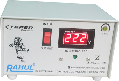 

Rahul 1023 c Digital 600 VA/2 AMP 140-280 Volt 1 Refrigerator 90 Ltr to 185 Ltr 3 Step Auto Matic Digital Voltage Stabilizer Digital Auto Matic Stabilizer(Smook Gray)