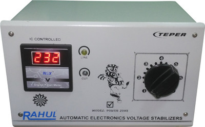 

Rahul P-Zone a2 Digital 2 KVA/8 AMP 90-260 Volt Autocut Digital Voltage Stabilizer Digital Auto Cut Stabilizer(LG Gray)