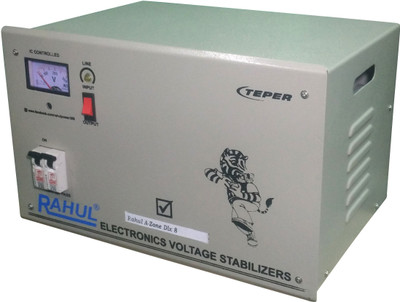

RAHUL A-ZONE DLX C8 KVA/32 AMP In Put 100-280 Volt 5 Step Main Line Copper Transformer Auto Matic Auto Matic Stabilizer(LG GRAY)