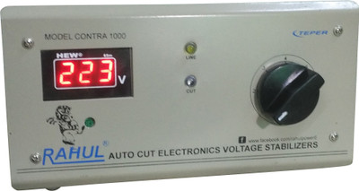

Rahul C-1000 c Digital 1 KVA/4 AMP 90-260 Volt Shop & Desert Cooelers/Main Line Autocut Digital Voltage Stabilizer Digital Auto Cut Stabilizer(Smook Gray)