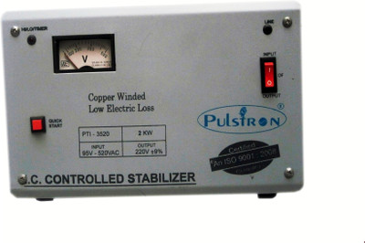 

Pulstron PTI-2520 2 KVA (90V-520V) Double/Single Phase Automatic Voltage Stabilizer for Mainline(Grey)