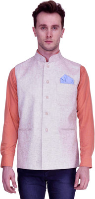 

Protext Solid Men's Waistcoat, Beige