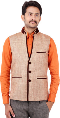 

Platinum Studio Solid Men Waistcoat, Brown