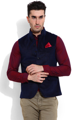 

Blackberrys Solid Men's Waistcoat, Blue