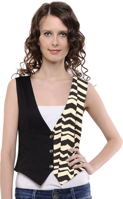 

Cottinfab Printed Women's Waistcoat, Black