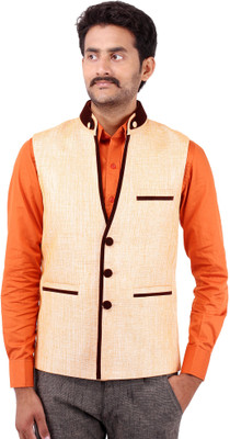 

Platinum Studio Solid Men Waistcoat, Orange