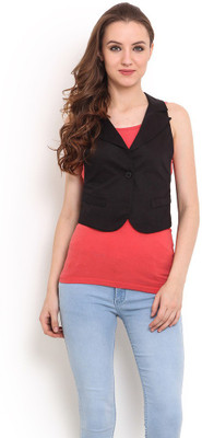 

Trend Arrest Solid Women's Waistcoat, Black